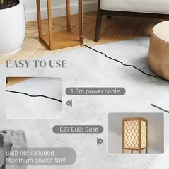 HOMCOM Three-Shelf Standing Lamp - Natural - 7