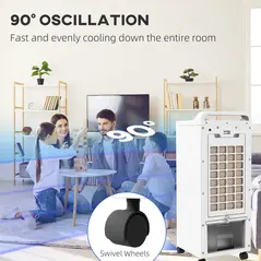 HOMCOM Three-Cool Air Conditioner, with Ice Pack and Remote - White - 7