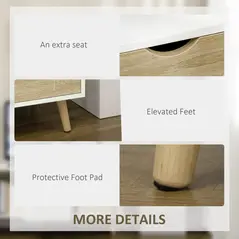 HOMCOM TV Unit Cabinet for TVs up to 50 Inches, TV Stand with Storage Cabinets and Drawer for Living Room and Bedroom, Natural - 5