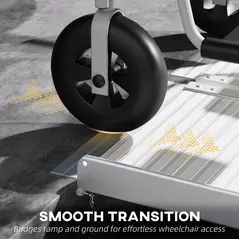 HOMCOM Textured Aluminum Folding Wheelchair Ramp, 183 x 72 cm Portable Threshold Ramp, for Scooter Steps Home Stairs Doorways - 8