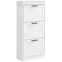 HOMCOM Three-Drawer Minimalistic Shoe Storage Cabinet, for 15 Shoes - 1