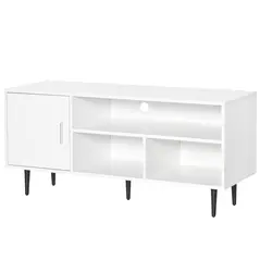 HOMCOM TV Stand Cabinet for TVs up to 60 Inches - White - 1
