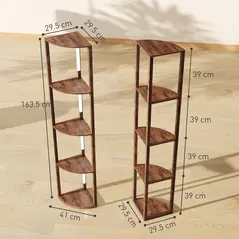 HOMCOM Three-Tier Corner Floor Lamp - 3