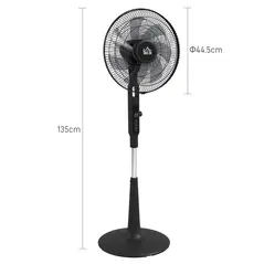 HOMCOM Three Mode Pedestal Fan, with Insect Repellant Box and LED Panel - Black - 3