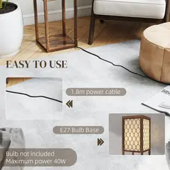 HOMCOM Three-Shelf Standing Lamp - Rustic Brown/White - 7