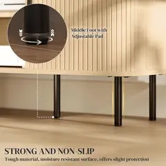 HOMCOM TV Stand Cabinet for TVs up to 55 Inches, TV Unit with Storage Shelves and Cupboard for Living Room, Oak Tone - 7