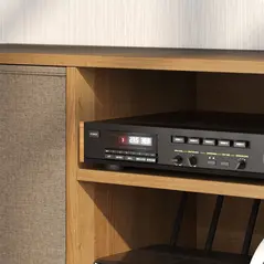 HOMCOM TV Cabinet Stand Unit for TVs up to 50'' with Foldable Drawers, Entertainment Centre for Living Room Brown - 9