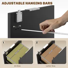 HOMCOM Two-Drawer Lockable Filing Cabinet - Black - 5