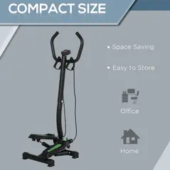 HOMCOM Twister Stepper, Step Machine w/ Resistance Bands, LCD Display and Handlebar, Steppers for Exercise Workout Home Gym Office - 4