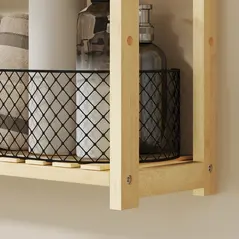 HOMCOM Three-Tier Bamboo Bathroom Rack - Natural Finish - 9