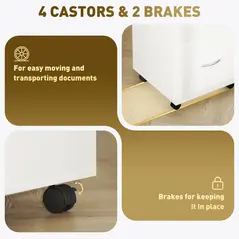 HOMCOM Two Drawer Lockable Filing Cabinet - White Wood Grain - 5