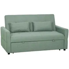 HOMCOM Three-Way Two-Seater Sofa Bed - Green - 1