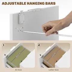 HOMCOM Two-Drawer Lockable Filing Cabinet - White - 5