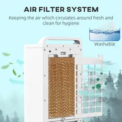 HOMCOM Three-Cool Air Conditioner, with Ice Pack and Remote - White - 4