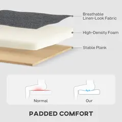 HOMCOM Three-Seater Storage Sofa Bed -  Charcoal Grey - 7