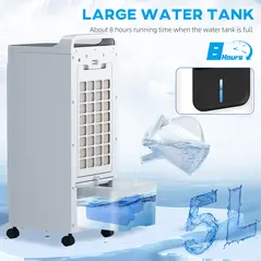 HOMCOM Three-Cool Air Conditioner, with Ice Pack and Remote - White - 9