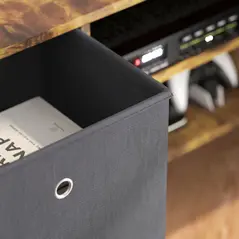 HOMCOM TV Cabinet Stand Unit for TVs up to 50'' with Foldable Drawers, Entertainment Centre for Living Room Rustic Brown - 9