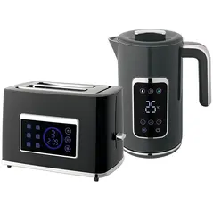 HOMCOM Touch Screen Kettle and Toaster Set - Grey - 1