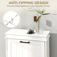 HOMCOM Two-Drawer Minimalistic 10-Shoe Cabinet - White - 7