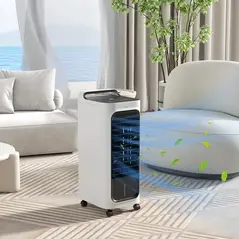 HOMCOM Three-Cool Air Conditioner, with Ice Pack and Remote - White - 2