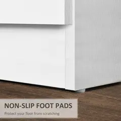 HOMCOM Three-Drawer Simple Bedside Table - White - 6