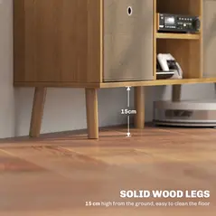 HOMCOM TV Cabinet Stand Unit for TVs up to 50'' with Foldable Drawers, Entertainment Centre for Living Room Brown - 7