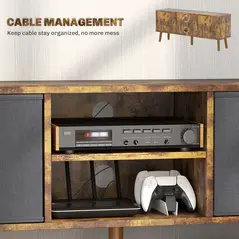 HOMCOM TV Cabinet Stand Unit for TVs up to 50'' with Foldable Drawers, Entertainment Centre for Living Room Rustic Brown - 6