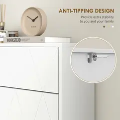 HOMCOM Two Flip Drawer Narrow Shoe Cabinet - White - 8