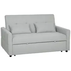 HOMCOM Three-Way Two-Seater Sofa Bed - Light Grey - 1