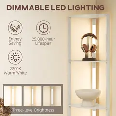 HOMCOM Three-Tier Corner Floor Lamp - 5