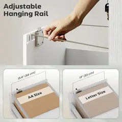 HOMCOM Three Drawer Wood-Effect Filing Cabinet - White - 5