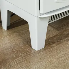 HOMCOM Tempered Glass Casing Electric Fireplace, Freestanding Electric Fire with Realistic Flame Effect, Log Burner with Overheat Protection, 950w/ 1850W, White - 8