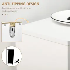 HOMCOM Three Drawer Slim Shoe Storage Cabinet, 12 Shoe Pairs - White - 6