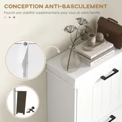 HOMCOM Three-Drawer Minimalistic Shoe Storage Cabinet, for 15 Shoes - 7