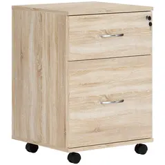 HOMCOM Two Drawer Lockable Filing Cabinet - Wood-Effect - 1