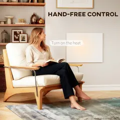 HOMCOM Wifi Smart Electric Heater, Far Infrared, Wall Mounted - 170W - 6