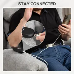 HOMCOM Velvet-Feel Electric Riser Recliner Chair - Grey - 8