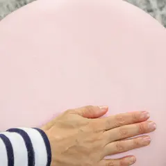 HOMCOM Velvet-Feel Storage Ottoman - Pink - 9