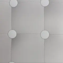 HOMCOM Velvet-Feel Square Ottoman - Light Grey - 8