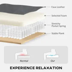 HOMCOM Wingback Accent Chair Tufted Chesterfield-style Armchair with Nail Head Trim for Living Room Bedroom Grey - 7