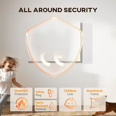 HOMCOM Wifi Smart Electric Heater, Far Infrared, Wall Mounted - 170W - 9