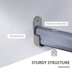 HOMCOM Wall Mounted Coat Hanger Hooks Rack Stand Hallway Coat Rack Rail & Storage Shelf Hanging Coat Organizer (White) - 6