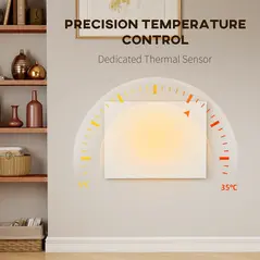 HOMCOM Wifi Smart Electric Heater, Far Infrared, Wall Mounted - 170W - 7