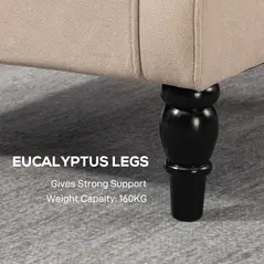 HOMCOM Wingback Accent Chair, Retro Upholstered Button Tufted Occasional Chair for Living Room and Bedroom, Beige - 7