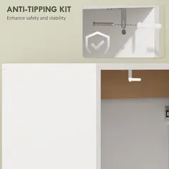 HOMCOM Under Sink Bathroom Cabinet, Bathroom Storage Cabinet with Soft-Close Doors, for Basin without Pedestal, White - 7