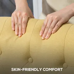 HOMCOM Wingback Accent Chair, Retro Upholstered Button Tufted Occasional Chair for Living Room and Bedroom, Yellow - 6