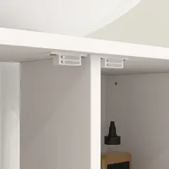 HOMCOM Under Sink Bathroom Cabinet, Rustic Under Sink Cabinet with Herringbone Doors and Open Compartment for Basin with or without Pedestal, 80 x 40 x 60cm, Cream White - 9