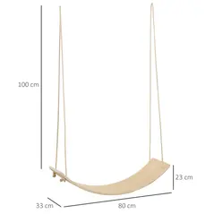 HOMCOM Wood Wobble Board with Ropes, Balance Board for Full Body Workout, Multipurpose for Adults - 3