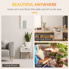 HOMCOM Wall Mounted Ethanol Fireplace, Stainless Steel Bioethanol Heater Stove Fire with 1.2L Tank, 3 Hour Burning Time, 78 x 54 cm, Silver - 6