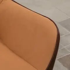 HOMCOM Velvet Armchairs, Upholstered Accent Chairs with Golden Steel Legs, Modern Vanity Chairs for Living Room and Bedroom, Set of 2, Light Brown - 9